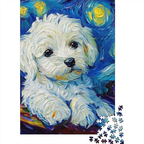 West Highland White Terrier Puzzle 1000 Teile Schwer Puzzle Spielzeug Lernspiel Impossible Herausforderungsspielzeug Für Erwachsene Kinder 1000pcs (75x50cm) von NJOFERDIN