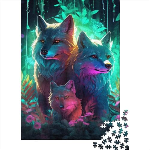 Wolf Kunst Puzzles 1000 Teile Schwer Puzzle Spielzeug Pädagogisches Spiel Impossible Herausforderung Spielzeug Für Erwachsene Kinder 1000pcs (75x50cm) von NJOFERDIN
