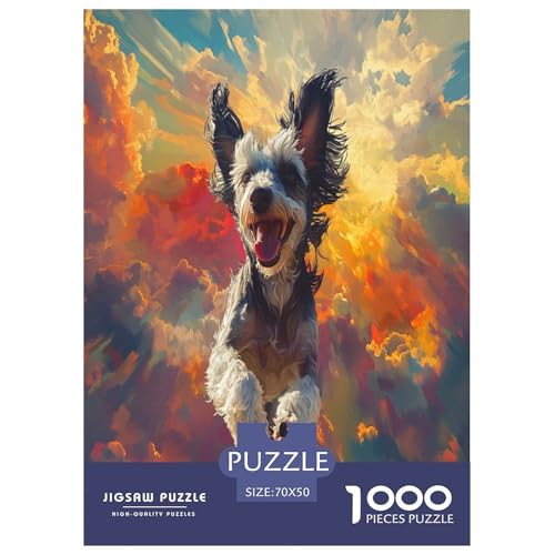 Yorkshire Terrier Puzzle 1000-teilige Schwer Puzzle Spielzeug Lernspiel Impossible Herausforderung Spielzeug Für Erwachsene Und Kinder in Bewährter 70x50cm/1000pcs von NJOFERDIN