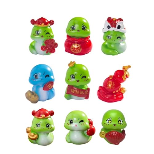 NJTHNTJR 9-Teilige Cartoon-Schlangenfigur, Chinesisches Tierkreis-Maskottchen, Schlangenstatue, Mini-Tierskulptur, Neujahrs-Auto-Desktop-Dekoration NJTHNTJR 9-Teilige Cartoon-Schlangenfigur, Chinesisches Tierkreis-Maskottchen, Schlangenstatue, Mini-Tierskulptur, Neujahrs-Auto-Desktop-Dekoration von NJTHNTJR