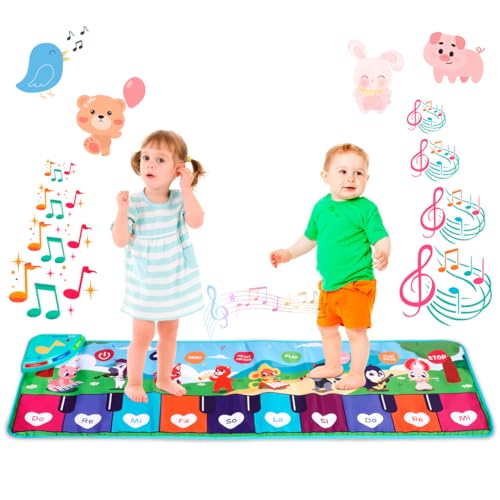 NK Baby Spielzeug Instrumentenklängen LED - Musikmatte Kinder von 3 4 5 Jahren, Original Montessori-Geschenk Geburtstag Weihnachten, Klappbar, Funktion Record/Playback (110x36cm) von NK