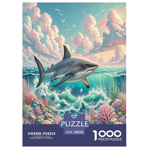 Hai Puzzle 1000 Teile Schwer Puzzle Spielzeug Pädagogisches Spiel Impossible Wildtiere Herausforderungsspielzeug Für Erwachsene Und Kinder Ab 12 Jahren 38x26cm/1000pcs Hai Puzzle 1000 Teile Schwer Puzzle Spielzeug Pädagogisches Spiel Impossible Wildtiere Herausforderungsspielzeug Für Erwachsene Und Kinder Ab 12 Jahren 38x26cm/1000pcs von NLAESGHOG