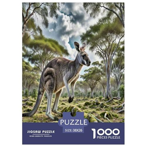 Kanguru Puzzle 1000-teilige Schwer Puzzle Spielzeug Pädagogisches Spiel Impossible Wildtiere Herausforderung Spielzeug Für Erwachsene Kinder 38x26cm/1000pcs von NLAESGHOG
