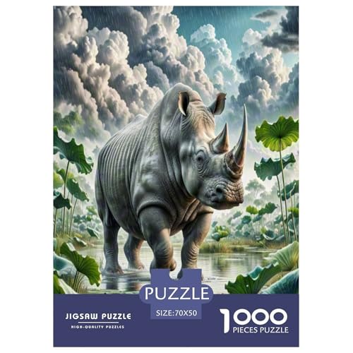 Nashörner Puzzle 1000-teilige Schwer Puzzle Spielzeug Lernspiel Impossible Wildtiere Herausforderungsspielzeug Für Erwachsene Kinder 70x50cm/1000pcs Nashörner Puzzle 1000-teilige Schwer Puzzle Spielzeug Lernspiel Impossible Wildtiere Herausforderungsspielzeug Für Erwachsene Kinder 70x50cm/1000pcs von NLAESGHOG