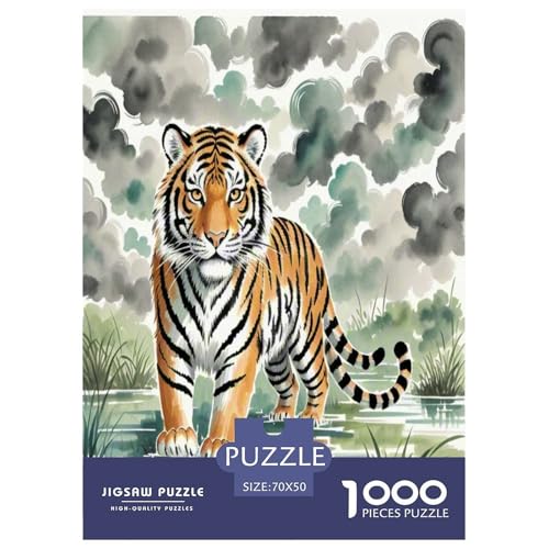 Tiger Puzzle 1000 Teile Schwer Puzzle Spielzeug Pädagogisches Spiel Impossible Wildtiere Herausforderungsspielzeug Für Erwachsene Und Kinder in Bewährter 70x50cm/1000pcs Tiger Puzzle 1000 Teile Schwer Puzzle Spielzeug Pädagogisches Spiel Impossible Wildtiere Herausforderungsspielzeug Für Erwachsene Und Kinder in Bewährter 70x50cm/1000pcs von NLAESGHOG