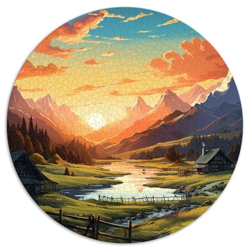 Landschaftssonnenuntergang Puzzle für Erwachsene und Kinder - 1000-teiliges Papppuzzle, Geschenk und Denksportaufgabe, 26,57 x 26,57 Zoll von NLEZIZ