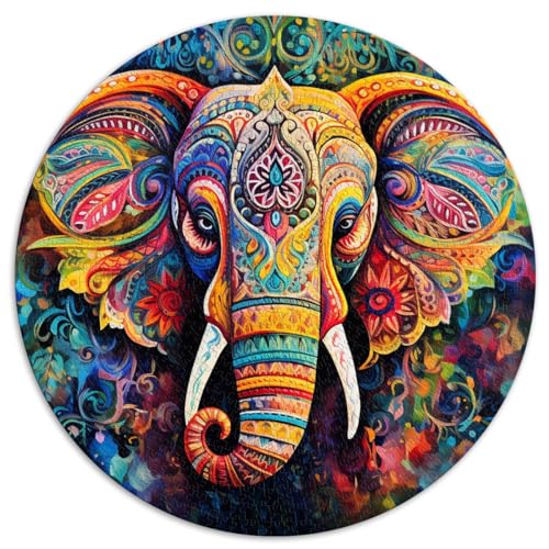 Puzzle mit psychedelischem Elefanten Kinder, 1000-teiliges Puzzle Erwachsene, hochwertiges, 100% recyceltes Brett, geeignet Erwachsene, Geschenke Freunde Familie, 67,5 x 67,5 cm von NLEZIZ