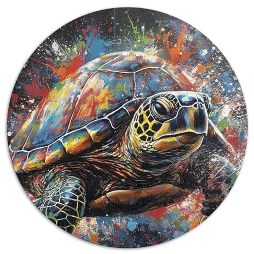 Schildkröten-Malpuzzle für Erwachsene, 1000 Teile, hochwertiges, 100% recyceltes Brettpuzzle für Erwachsene, Stressabbau, Aufenthalt, Zeitvertreib, 67,5 x 67,5 cm von NLEZIZ