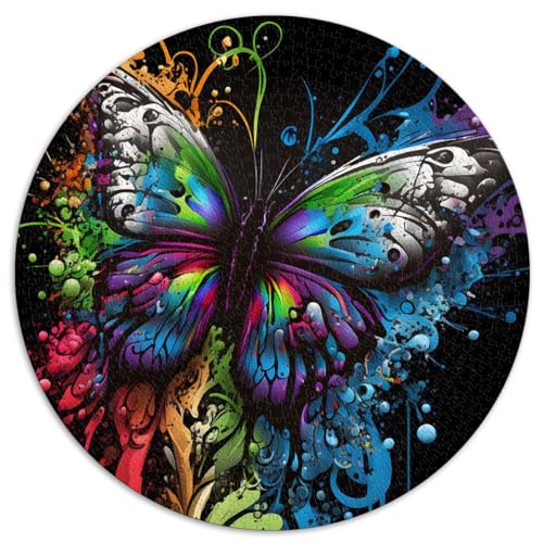 Schmetterling in Graffiti-Kunst, Puzzlespiele, 1000-teiliges Premium-Puzzle, 100% recyceltes Brett für Teenager und Kinder, für Kinder und Erwachsene ab 9 Jahren, 67,5 x 67,5 cm von NLEZIZ