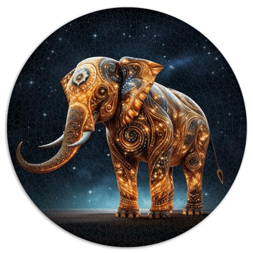Sternennacht-Elefant-Sammlungspuzzle für Erwachsene, 1000 Teile, Karton, präzises Zusammenstecken, für Erwachsene, Kinder ab 14 Jahren, geheime, 67,5 x 67,5 cm von NLEZIZ