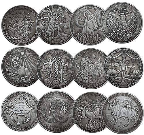 NLR Constellation Gedenkmünzen Widder/Stier/Zwillinge/Krebs/Löwe/Jungfrau/Waage/Skorpion/Schütze/Steinbock/Wassermann/Fische Kunstsammlung für Souvenirs (insgesamt 12 Constellations) von NLR FUN