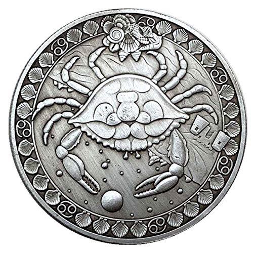 NLR Constellation Gedenkmünzen Widder/Stier/Zwillinge/Krebs/Löwe/Jungfrau/Waage/Skorpion/Schütze/Steinbock/Wassermann/Fische Kunstsammlung für Souvenirs-1 Stück (Krebs) von NLR FUN
