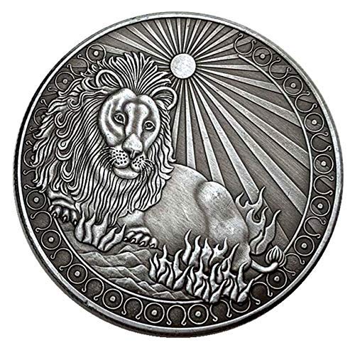 NLR Constellation Gedenkmünzen Widder/Stier/Zwillinge/Krebs/Löwe/Jungfrau/Waage/Skorpion/Schütze/Steinbock/Wassermann/Fische Kunstsammlung für Souvenirs-1 Stück (Löwe) von NLR FUN