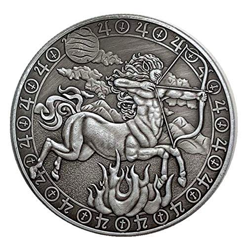 NLR Constellation Gedenkmünzen Widder/Stier/Zwillinge/Krebs/Löwe/Jungfrau/Waage/Skorpion/Schütze/Steinbock/Wassermann/Fische Kunstsammlung für Souvenirs-1 Stück (Schütze) von NLR FUN