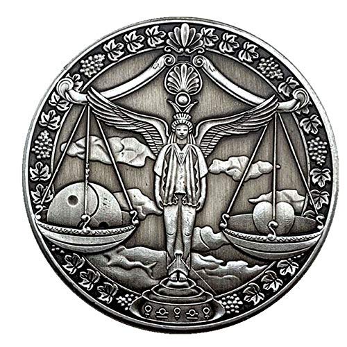 NLR Constellation Gedenkmünzen Widder/Stier/Zwillinge/Krebs/Löwe/Jungfrau/Waage/Skorpion/Schütze/Steinbock/Wassermann/Fische Kunstsammlung für Souvenirs-1 Stück (Waage) von NLR FUN
