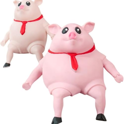 Antistress Spielzeug Piggy für Kinder Erwachsener Stress Schwein Stress Spielzeug, Anti Stress Schwein Rosa, Piggy Squeeze Toys,Squishy Squeeze Spielzeug Kreatives Dekompressions Piggy (14*14cm) von NMJHEVX