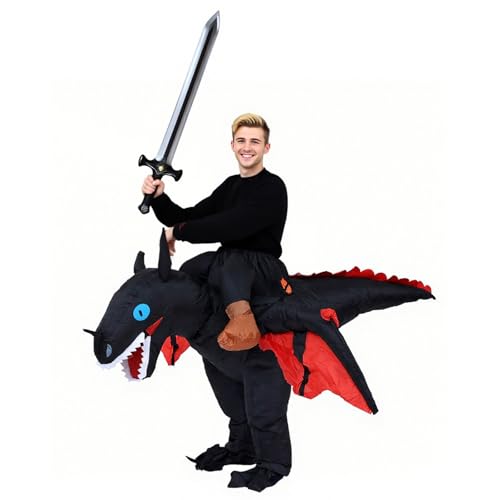 NMM Dino Kostüm mit Aufblasbarem Ritterdolch – Familienfreundliches Dinosaurier Kostüm für Erwachsene & Kinder, Aufblasbares Kostüm für 150-190cm, vielseitig für Party & Karneval NMM Dino Kostüm mit Aufblasbarem Ritterdolch – Familienfreundliches Dinosaurier Kostüm für Erwachsene & Kinder, Aufblasbares Kostüm für 150-190cm, vielseitig für Party & Karneval von NMM