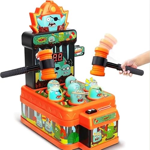 NMM Kinder Hammerspiel Zombie War – Elektronisches Flipper-Automat-Spielzeug mit 2 Hämmer für Jungen & Mädchen ab 3 Jahren | Sicheres, Interaktives Hand-Auge-Koordinationsspiel von NMM