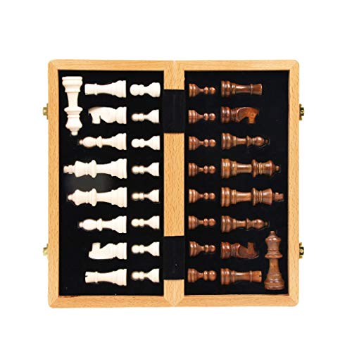 NMNMNM Schachset Hochwertiges Holz Schachset Mit Internem Speicher Internationales Schachgeschenk Faltbares Holzschachbrett Schachfiguren (Size : 30cm) von NMNMNM
