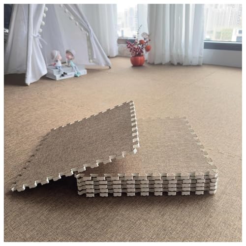 100 Stück Ineinander Greifende Fliesenmatten, 30 X 30 cm, Leicht Zu Reinigende Puzzle-Schaumstoff-Bodenmatten, Eva-Schaumstoff-Teppich for Bürobereichsteppiche(Coffee,0.6cm) von NMVAWIPT