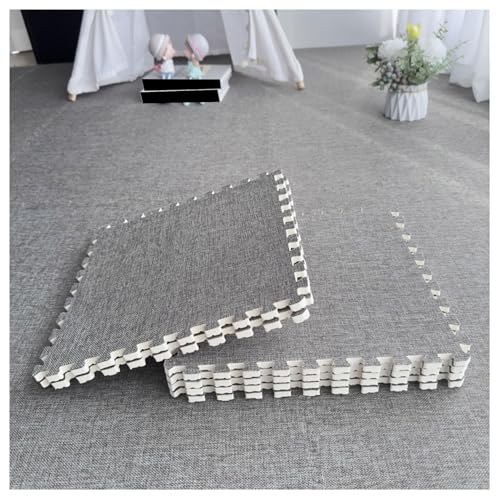 100 Stück Ineinander Greifende Fliesenmatten, 30 X 30 cm, Leicht Zu Reinigende Puzzle-Schaumstoff-Bodenmatten, Eva-Schaumstoff-Teppich for Bürobereichsteppiche(Dark Gray,0.6cm) von NMVAWIPT