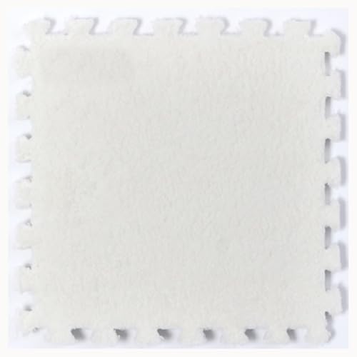 100 Stück Ineinander Greifende Plüsch-Teppichfliesen Aus Schaumstoff, Dicker 0,4-Zoll-Puzzle-Teppich, Flauschige rutschfeste Puzzle-Bodenfliesen Aus Eva-Schaum(Beige) von NMVAWIPT