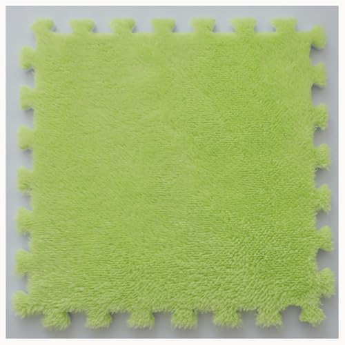 100 Stück Ineinander Greifende Plüsch-Teppichfliesen Aus Schaumstoff, Dicker 0,4-Zoll-Puzzle-Teppich, Flauschige rutschfeste Puzzle-Bodenfliesen Aus Eva-Schaum(Fruit Green) von NMVAWIPT