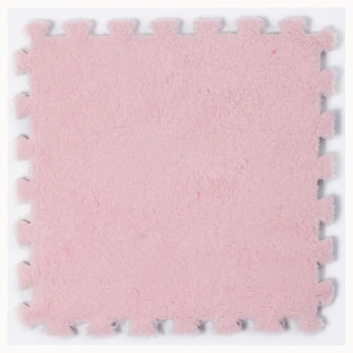100 Stück Ineinander Greifende Plüsch-Teppichfliesen Aus Schaumstoff, Dicker 0,4-Zoll-Puzzle-Teppich, Flauschige rutschfeste Puzzle-Bodenfliesen Aus Eva-Schaum(Light Pink) von NMVAWIPT