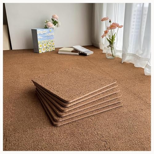 12 Puzzlematten for Den Boden, 60 X 60 cm, Dick, 0,4 Zoll, Quadratische, Ineinander Greifende Schaumstoff-Teppichfliesen Aus Plüsch(Dark Brown) von NMVAWIPT