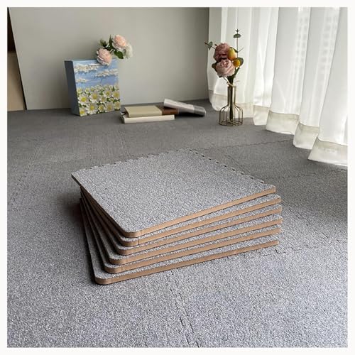 12 Puzzlematten for Den Boden, 60 X 60 cm, Dick, 0,4 Zoll, Quadratische, Ineinander Greifende Schaumstoff-Teppichfliesen Aus Plüsch(Light Gray) von NMVAWIPT