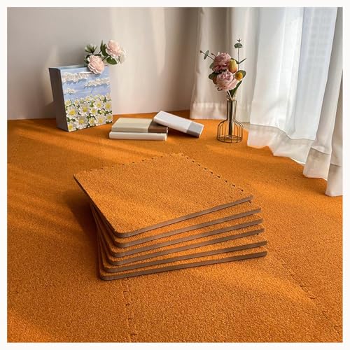 12 Puzzlematten for Den Boden, 60 X 60 cm, Dick, 0,4 Zoll, Quadratische, Ineinander Greifende Schaumstoff-Teppichfliesen Aus Plüsch(Orange) von NMVAWIPT