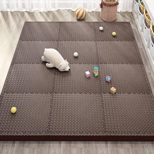 20 Stück 12 X 12 X 1 Zoll Extra Dicke Ineinander Greifende Schaumstoff-Bodenfliesen, Weiche Schaumstoff-Bodenpolsterung, Puzzle-Spielmatte(Coffee) von NMVAWIPT