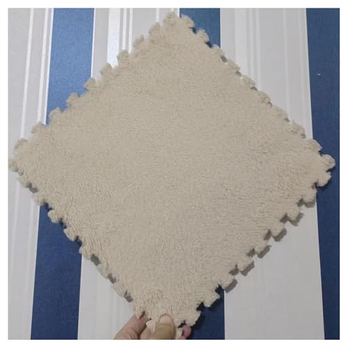 20 Stück Ineinander Greifende Teppich-Puzzlefliesen, 30 X 30 cm, Quadratische Plüschschaum-Bodenfliesenmatte, Schalldichte Teppichfliesen for Schlafzimmer(Apricot) von NMVAWIPT