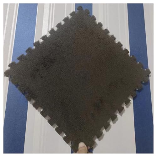 20 Stück Ineinander Greifende Teppich-Puzzlefliesen, 30 X 30 cm, Quadratische Plüschschaum-Bodenfliesenmatte, Schalldichte Teppichfliesen for Schlafzimmer(Black) von NMVAWIPT
