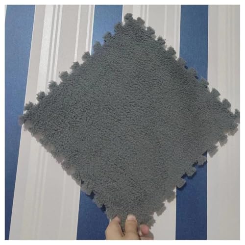 20 Stück Ineinander Greifende Teppich-Puzzlefliesen, 30 X 30 cm, Quadratische Plüschschaum-Bodenfliesenmatte, Schalldichte Teppichfliesen for Schlafzimmer(Dark Gray) von NMVAWIPT