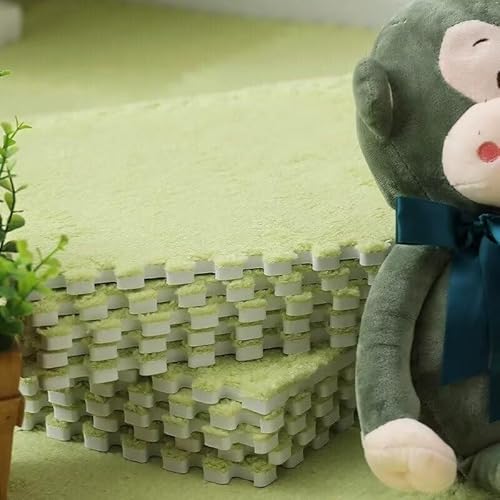 20-teiliges Plüsch-Puzzle, rutschfeste Schaumstoff-Bodenmatte, 11,8 X 11,8 Zoll Mit Rand, Spielmatte, Weicher Teppich, Spielmatte for Das Zimmer(Grass) von NMVAWIPT