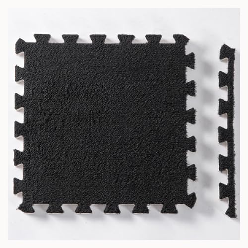 30 X 30 X 1 cm, Quadratisch – 100 Stück, Flauschige Puzzlematten for Den Boden, Plüschschaummatte, Ineinander Greifende Teppichfliesen(Black) von NMVAWIPT