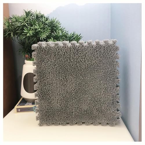 30 X 30 X 1 cm Dicke Puzzle-Teppichquadrate Aus Schaumstoff, 15 Stück Weiche Puzzle-Schaumstoff-Bodenmatten, Ineinander Greifende Weiche Bodenfliesen-Teppiche for Zimmer(Gray) von NMVAWIPT