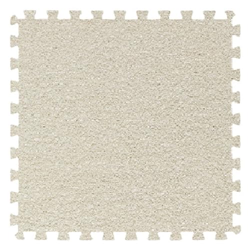 45 Stück Plüsch-Bodenmattenfliesen Aus Schaumstoff, Quadratisch, 30 X 30 X 1 cm, 12 X 12 Zoll, Zottelige Ineinandergreifende Teppichfliesen(Light Brown) von NMVAWIPT