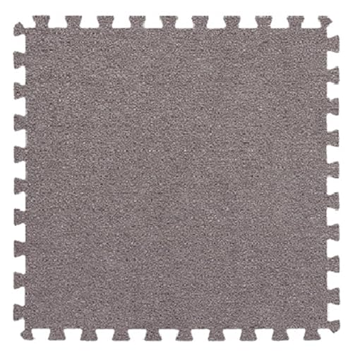 45 Stück Plüsch-Bodenmattenfliesen Aus Schaumstoff, Quadratisch, 30 X 30 X 1 cm, 12 X 12 Zoll, Zottelige Ineinandergreifende Teppichfliesen(Light Gray) von NMVAWIPT