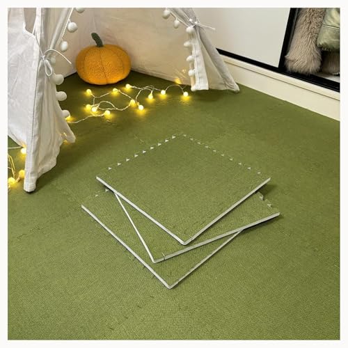 50 Stück Ineinander Greifende Schaumstoff-Teppichfliesen, 30 X 30 X 1 cm, Quadratische Schaumstoff-Bodenmattenfliesen for Zuhause, Wohnzimmer, Schlafzimmer(Green) von NMVAWIPT