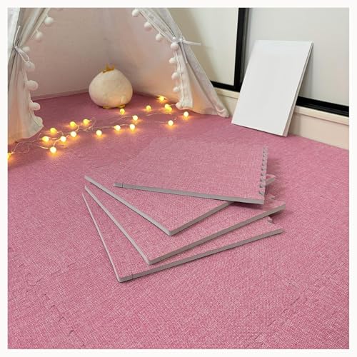 50 Stück Ineinander Greifende Schaumstoff-Teppichfliesen, 30 X 30 X 1 cm, Quadratische Schaumstoff-Bodenmattenfliesen for Zuhause, Wohnzimmer, Schlafzimmer(Pink) von NMVAWIPT