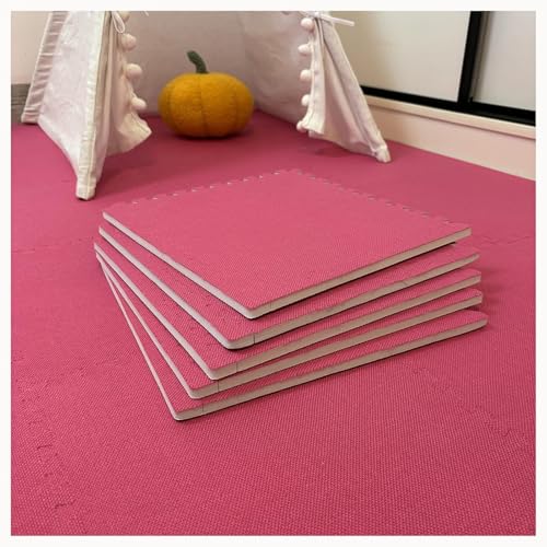 50 Stück Ineinander Greifende Schaumstoff-Teppichfliesen, 30 X 30 X 1 cm, Quadratische Schaumstoff-Bodenmattenfliesen for Zuhause, Wohnzimmer, Schlafzimmer(Rose Red) von NMVAWIPT