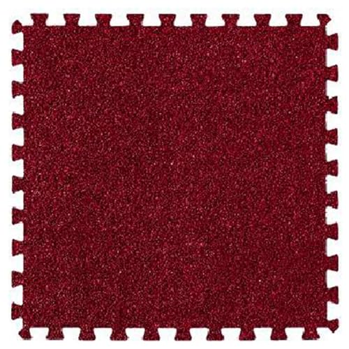 NMVAWIPT 45 Stück Plüsch-Bodenmattenfliesen Aus Schaumstoff, Quadratisch, 30 X 30 X 1 cm, 12 X 12 Zoll, Zottelige Ineinandergreifende Teppichfliesen(Red) von NMVAWIPT