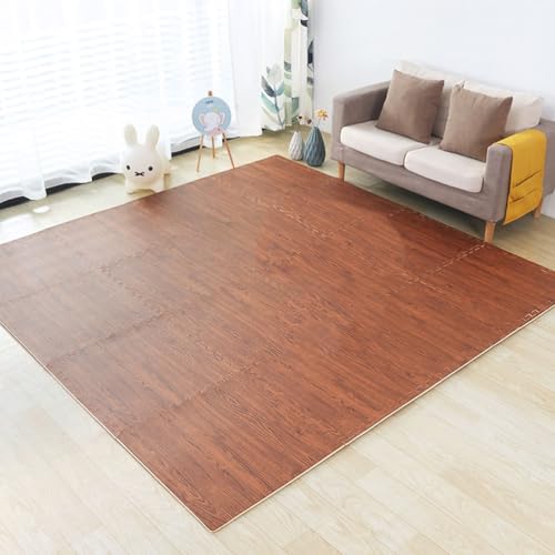 Wohnzimmer Gefliest Puzzle Spielmatten Mit Rand, 24 X 24 X 0,4 Zoll Groß Eva Schaum Holz Maserung Krabbelmatten, Für Kinder Kinder(STYLE8,24PCS) von NMVAWIPT