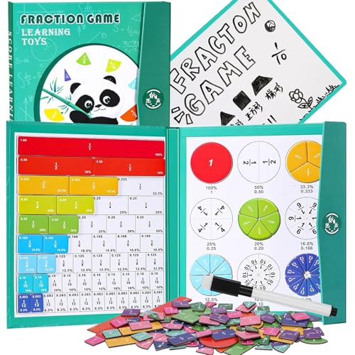 2026 New Magnetic Fraction Demonstration Book, 102 Pcs Magnetic Fraction Tiles & Fractions Circles for Kids, Educational Puzzle Math Fractions Manipulatives Disc Set for Ages 3-7 (D) von NNBWLMAEE
