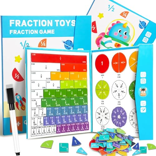 2026 New Magnetic Fraction Demonstration Book, 102 Pcs Magnetic Fractions Tiles & Fraction Circles for Kids, Educational Puzzle Math Fractions Manipulatives Disc Set for Elementary School (C) von NNBWLMAEE