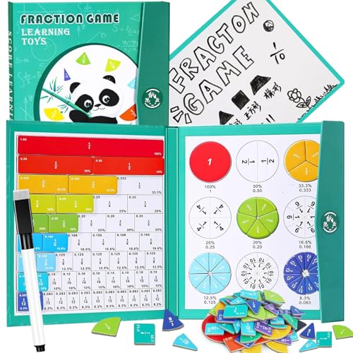 2026 New Magnetic Fraction Demonstration Book, 102 Pcs Magnetic Fractions Tiles & Fraction Circles for Kids, Educational Puzzle Math Fractions Manipulatives Disc Set for Elementary School (D) von NNBWLMAEE