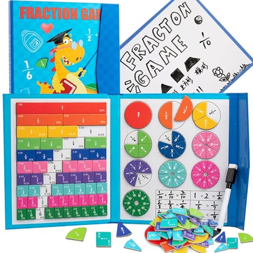 2026 New Magnetic Fraction Demonstration Book, 102 Pcs Magnetic Fractions Tiles & Fraction Circles for Kids, Educational Puzzle Math Fractions Manipulatives Disc Set for Elementary School (E) von NNBWLMAEE
