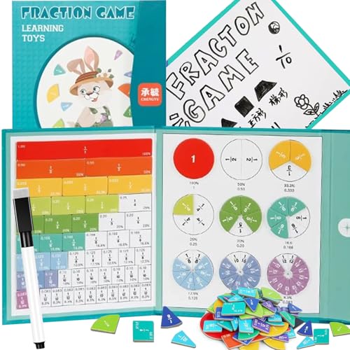 2026 New Magnetic Fraction Demonstration Book, 102 Pcs Magnetic Fractions Tiles & Fraction Circles for Kids, Educational Puzzle Math Fractions Manipulatives Disc Set for Elementary School (F) von NNBWLMAEE